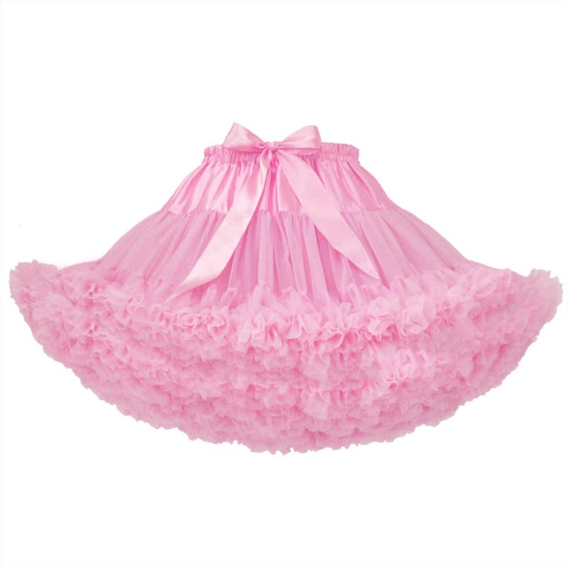 aingycy Women's Puffy Tutu Skirt Elastic Waist Tulle Tutu Skirt Fluffy Princess Ballet Dance Underskirt Pink - Image 2